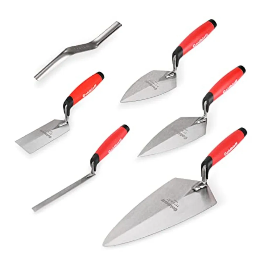 

Goldblatt 6PCS Masonry Hand Tool Set for Professional Bricklaying and Mortar Work: Includes 11 x 51 2 Philadelphia Brick Trowel