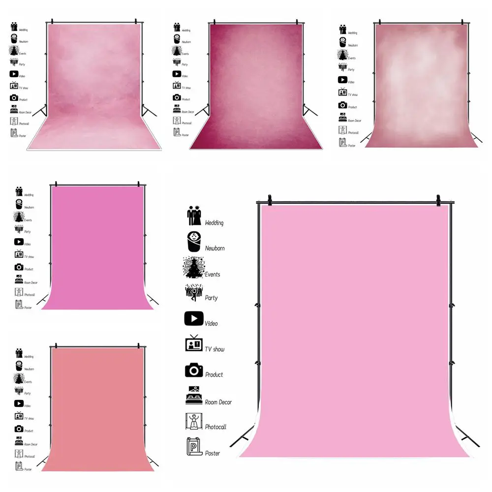 Pembe Düz Renk Zemin Bebek Duş Kadın Erkek Çocuklar Evcil Hayvan Hamile Sanat Portre DIY Fotoğraf Fotoğraf Arka Plan Photostudio Prop