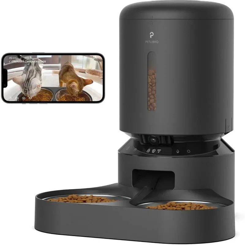 Automatic Cat Feeder with Camera for Two Cats,1080P HD Video with Night Vision,5G WiFi Pet Feeder with 2-Way Audio for Cat & Dog