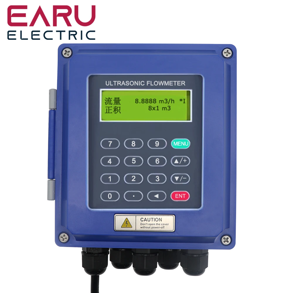 TUF-2000B Wall Mounted Clamp On Ultrasonic Flowmeter RS485 MODBUS Digital Water Liquid Flow Meter TS-2 TM-1 TL-1 TS-2-HT TM-1-HT