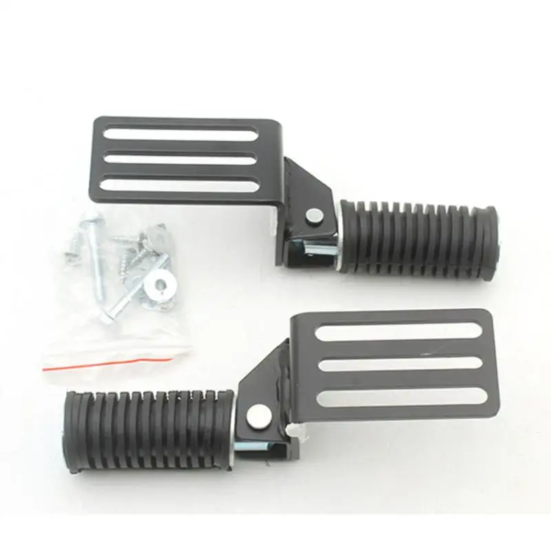 2Pcs Foldable Metal Motorcycle Foot Pegs - Comfortable Street Cruise Pedals For Enhanced Riding Experience