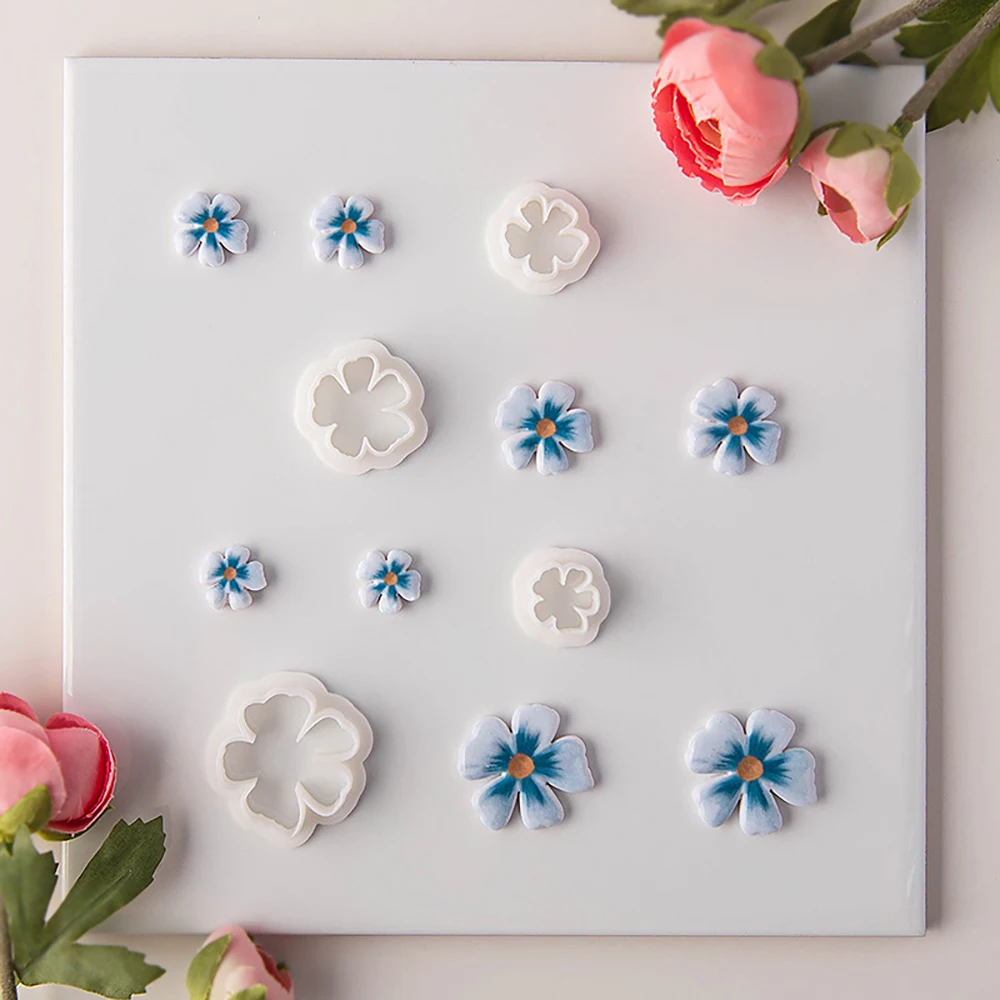 Flower Shape Soft Pottery Earrings Polymer Clay Cutter Geometric Pattern Mold DIY Ceramic Earrings Jewelry Pendants Clay Tools