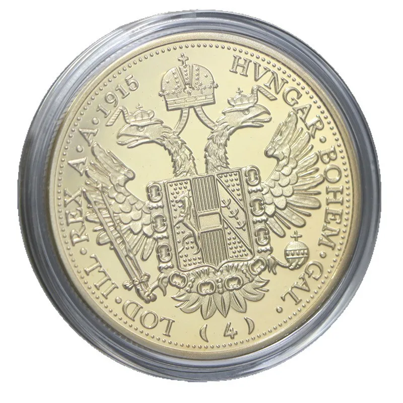 1915 Austrian Gold-plated Commemorative Coin - Franz Joseph I Collection Coin - Image 6