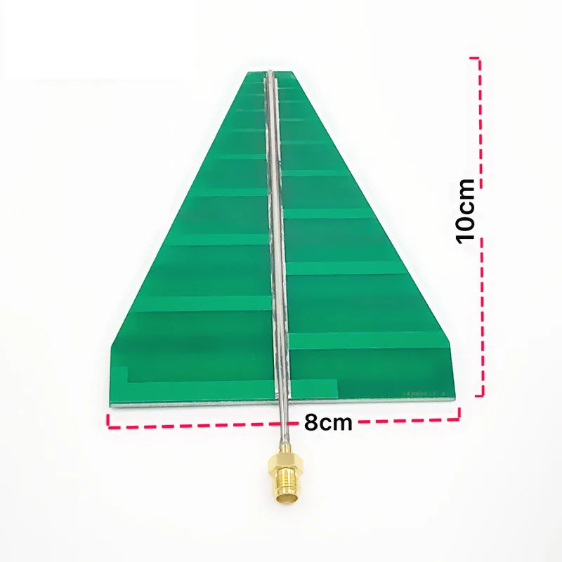 Factory Direct UWB Ultra-Wideband Log Periodic Antenna 1.35-9.5GHz | 5-6dBi Gain 15W Power | SMA Connector 100*80mm PCB