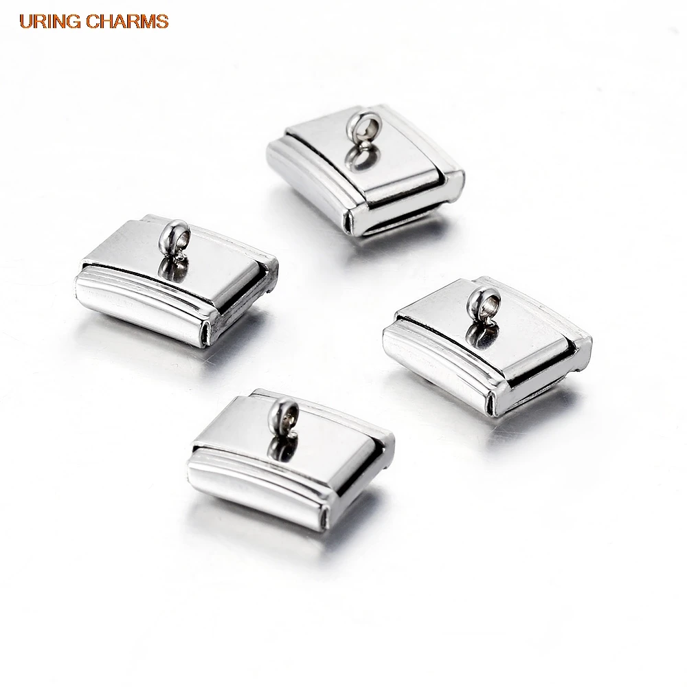 URING – breloque italienne suspendue multifonctionnelle, Simple, basique, lien adapté aux Bracelets en acier inoxydable de 9mm, bricolage de perles, fabrication de bijoux, 1 pièce