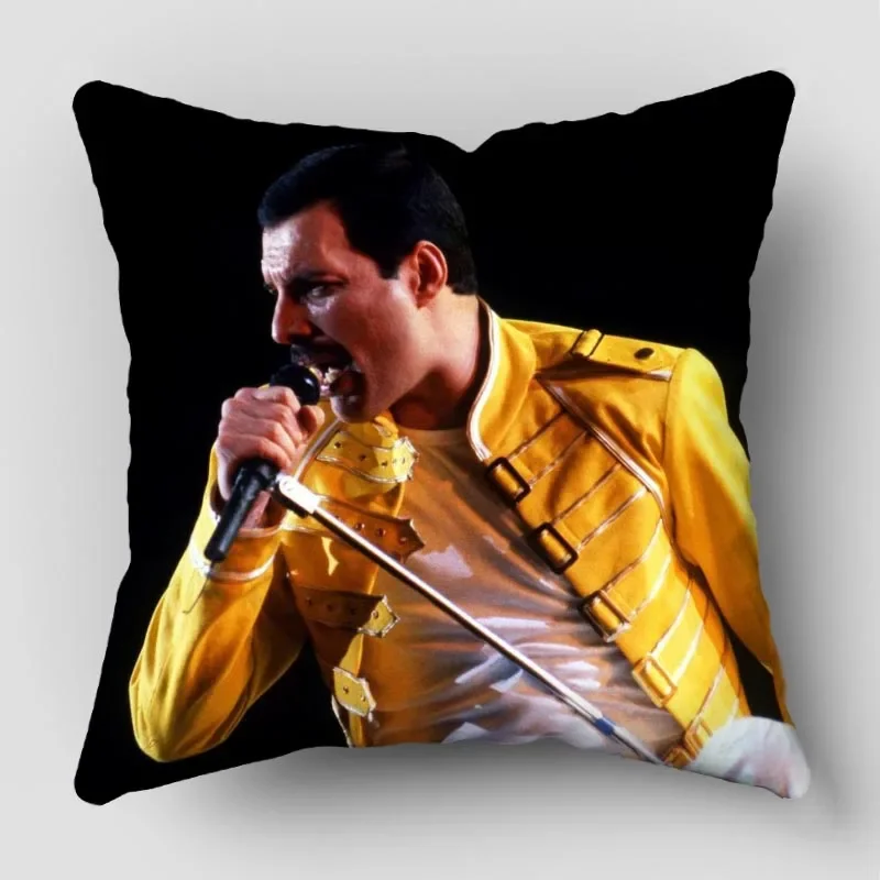 Freddie Mercury Pillow Case Wedding Decorative Satin Fabric Pillows Cover New Year Accessories Satin PillowCase 45X45cm