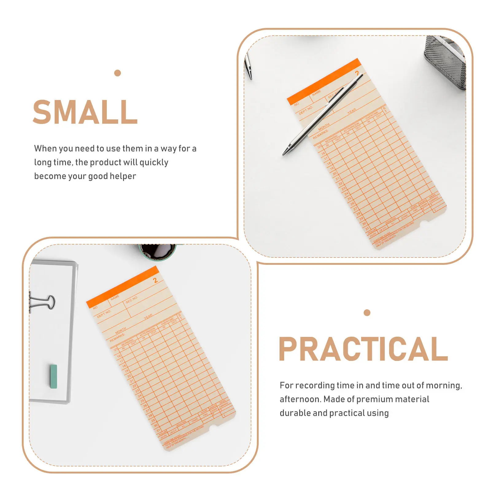 Attendance Card Time Card Office Work Shift Recorder Cards For Clocking Machine