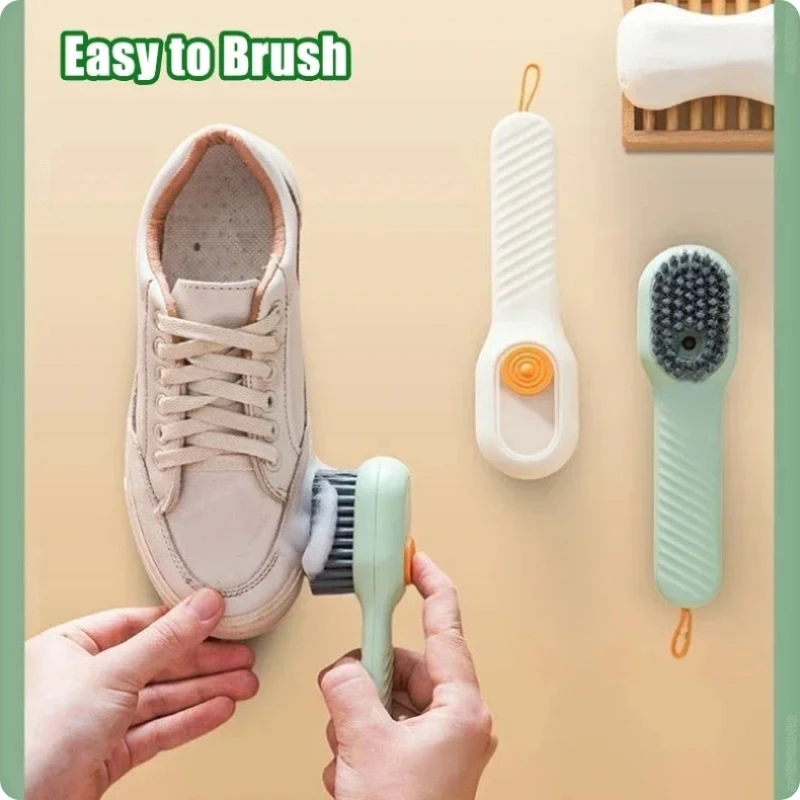 

4/1Pcs Shoes Brush Automatic Liquid Discharge Multifunction Press Out Shoes Cleaner Soft Bristles Clothes Brushes Cleaning Tool