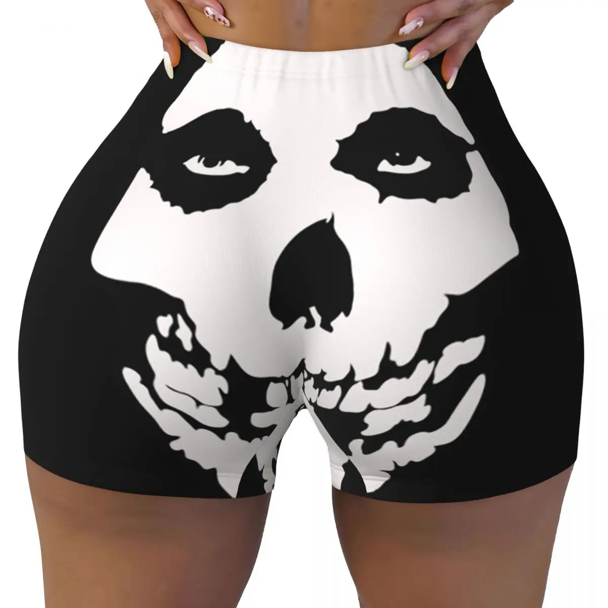 Custom Misfits Punk Rock Band Workout Volleyball Biker Shorts for Women Gym Yoga Shorts
