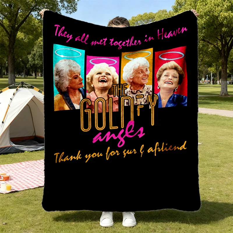 The Golden Angel Thank You For Being A Friend T, Flannel Blanket, Stay Golden Flannel Throw, The Golden Cozy Blanket