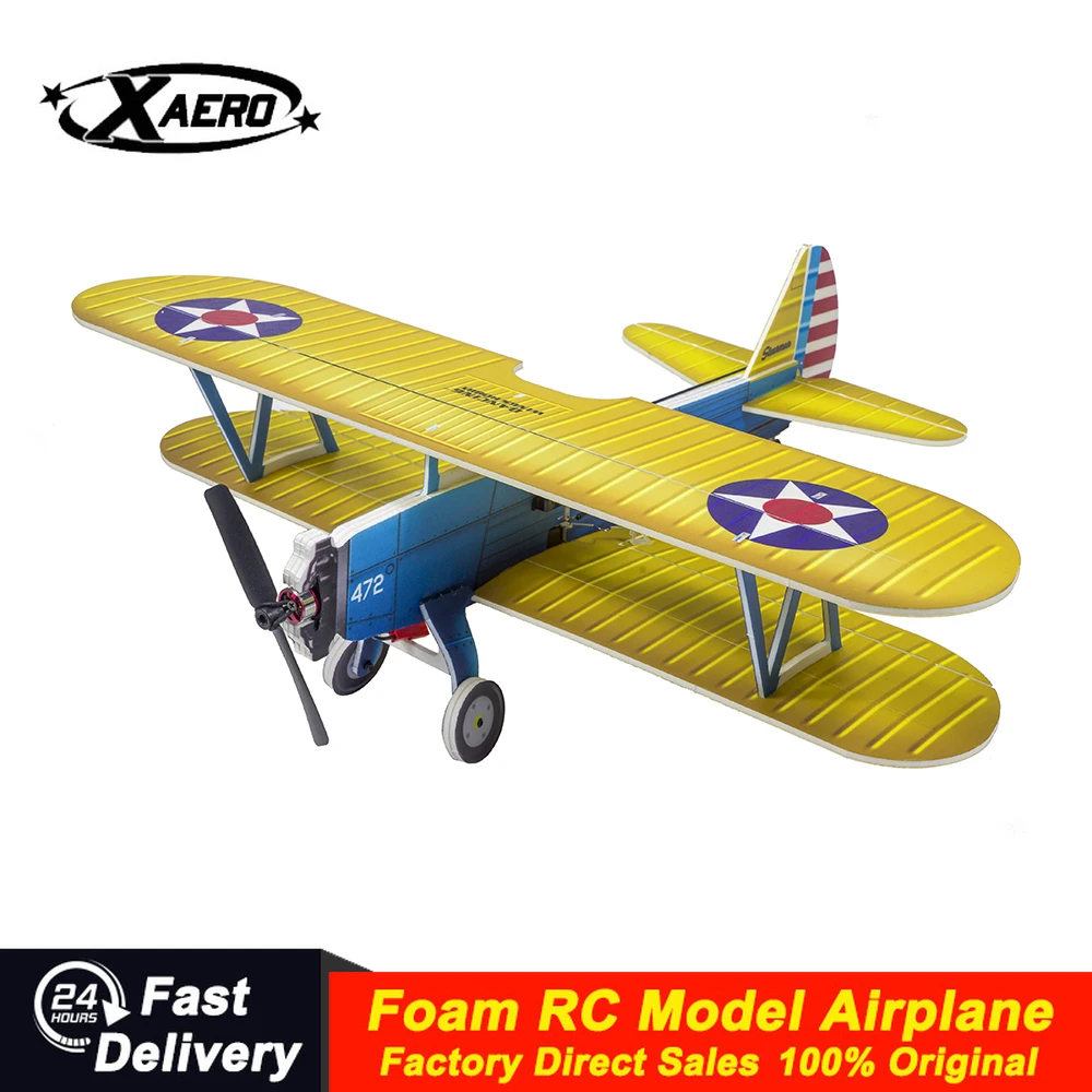 

XAERO 450mm PT-17 Mini RC Biplane Kit PP Board Brushless Powered Stearman Trainer Model DIY Assembly