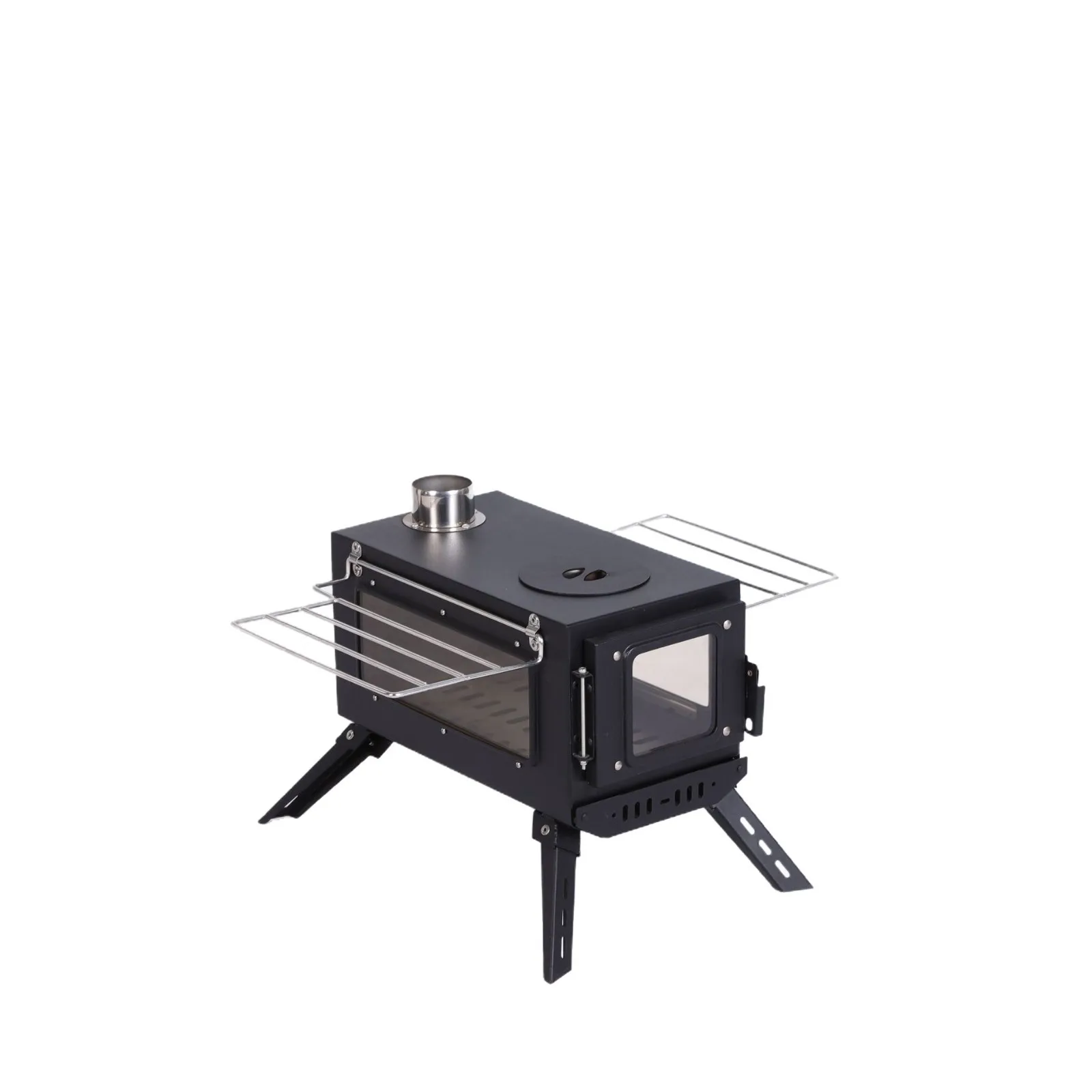 Mini Camping Foldable Portable Thickened Firewood Stove Outdoor Travel Tent Stove with Fire Observation Window