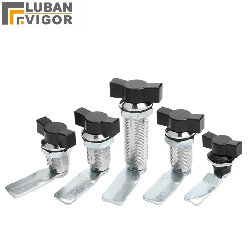 MS714 Wing Knob Cam Lock Black Rotary Handle Zinc Alloy Lengthened 28 36 40 62mm Rust Resistant for Electrical Cabinets