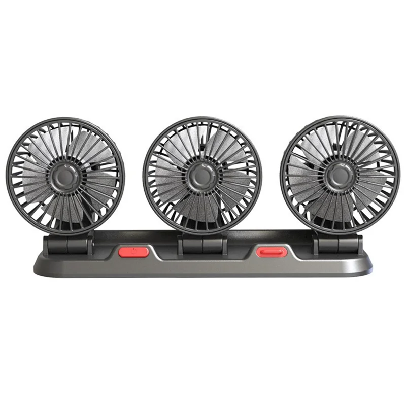 Durable-Vehicle-Mounted Three-Head Fan Three-Head Fan 360° Adjustable 3 Head USB 3-Speed Adjustable Forcar Cooling Powerful Fan