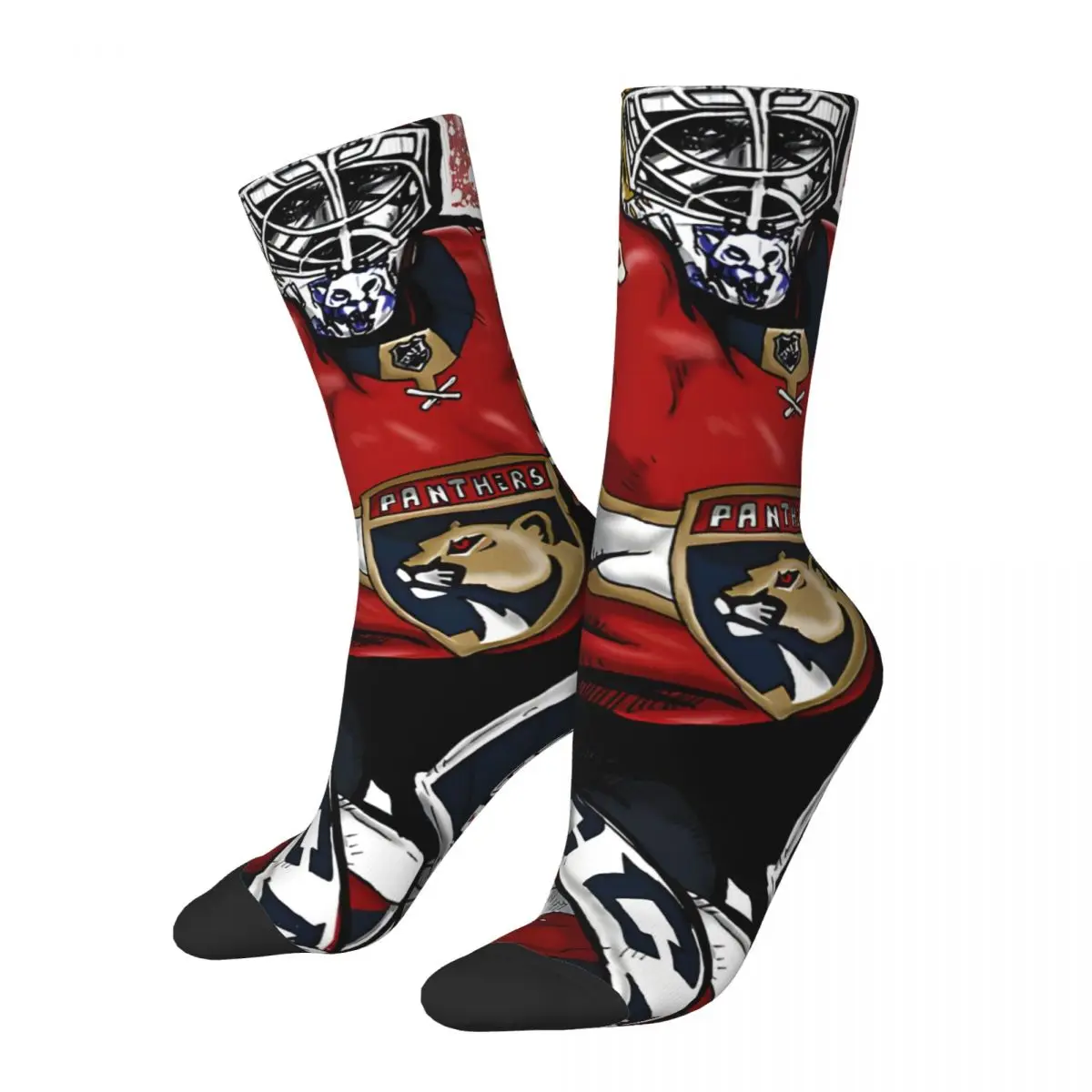 Bobrovsky In Red Men's Socks Vintage Harajuku Street Style Novelty Seamless Crew Sock