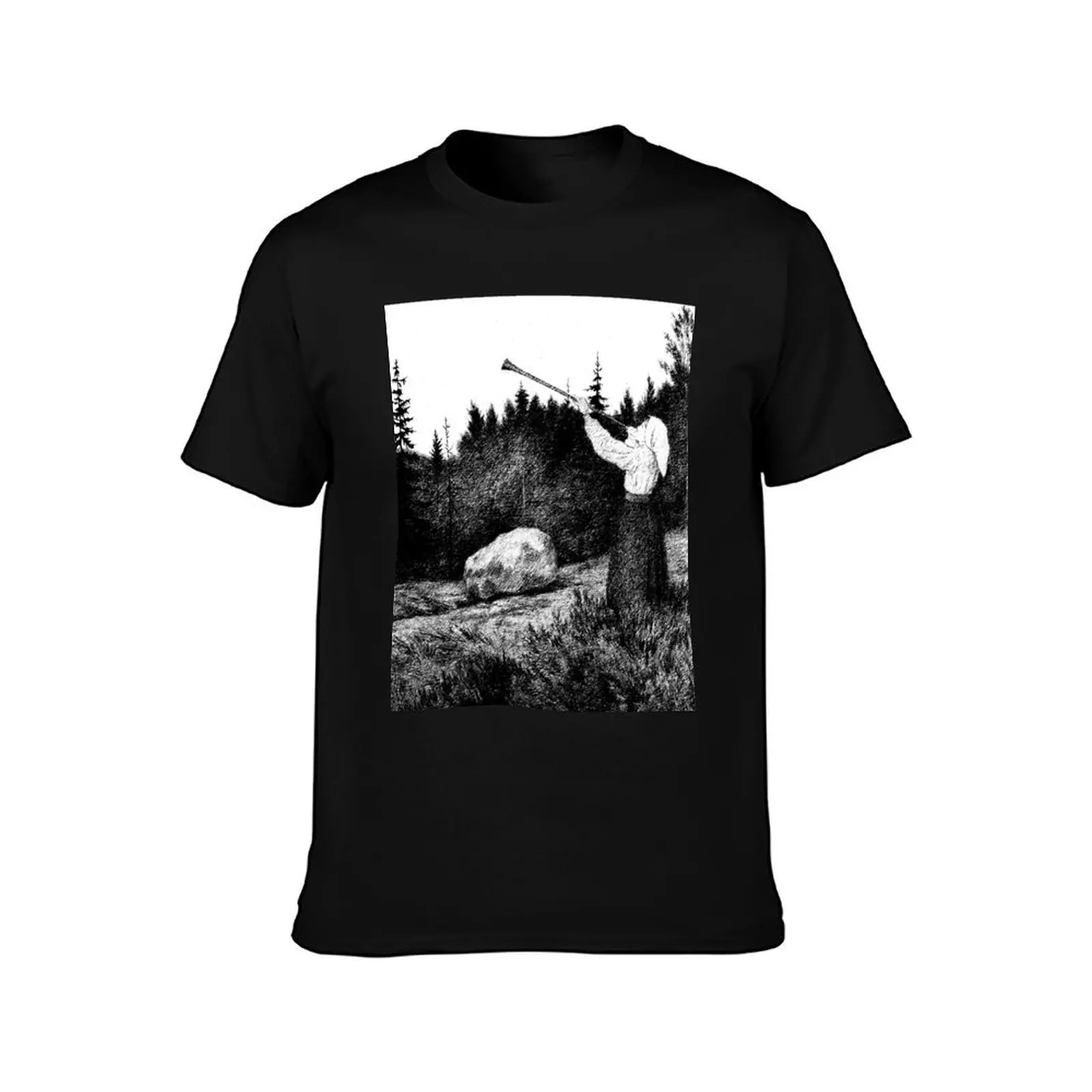 Theodor Kittelsen Op under Fjeldet toner en Lur T-Shirt Lightweight Running Sports T-Shirt