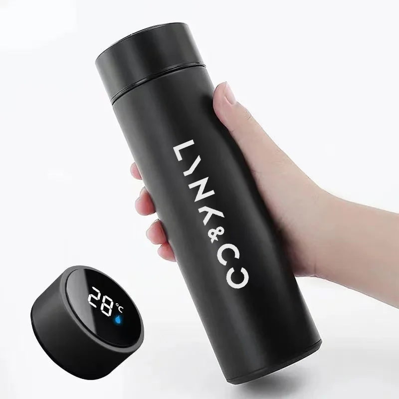 

500ML Temperature Display Thermos Cup For LYNK&CO 03+ PHEV 05 09 PHEV MHEV 01 02 06 Stainless Steel Divided Thermos Bottle Mug