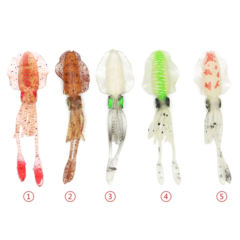 YD61 Sea Fishing  Squid Bait with Ear Thin Fin Soft Baits Fish-shaped Fake Lure