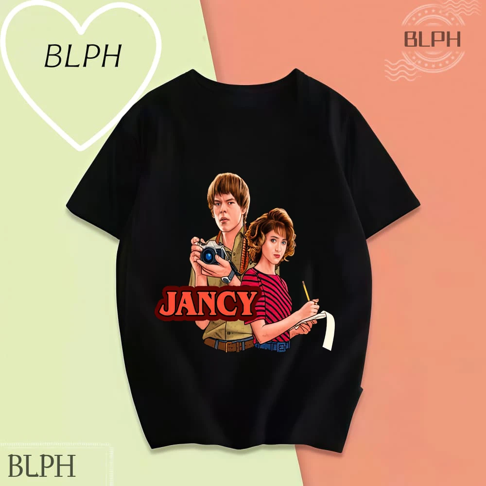 

Хлопковая футболка Stranger Things Jancy Jonathan Nancy, одинаковые топы для пар, семейные комплекты одежды для мужчин, женщин и детей