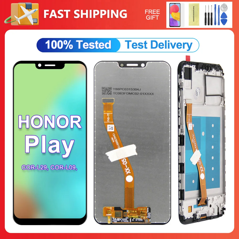 For HUAWEI Honor Play 6.3''For COR-L29 L09 AL00 AL10 TL10 LCD Display Touch Screen Digitizer Assembly Replacement