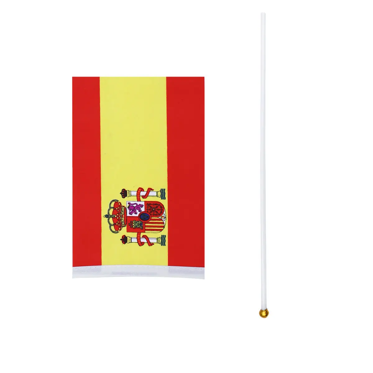 50Pcs Hand Held Spain Stick Flags Mini Portable Polyester Party Decoration Country Flags on Stick Cheerleading Event Supplies