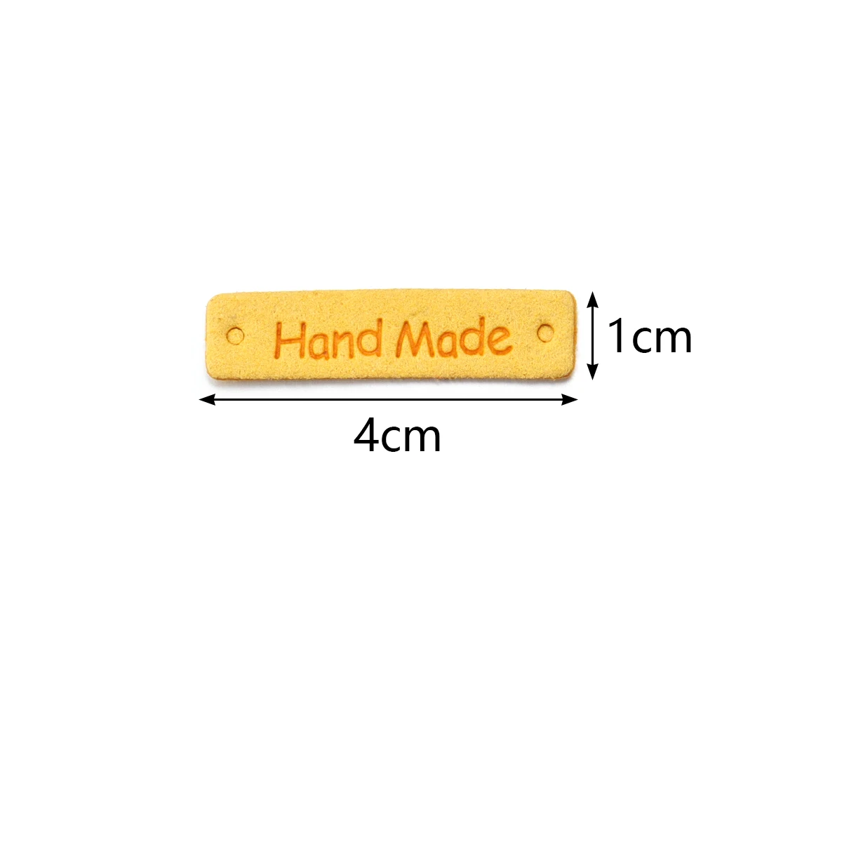 20 Stks/partij 1x4cmultra Vezel Lederen Handgemaakte Twee Gat Reliëf Rechthoekige Lederen Label Voor Kleding Maken Decoratie Groothandel