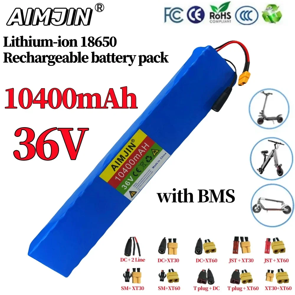 

10s4p 36v 10400mah 18650 Li-ion Battery Pack 500W High Power Modified Bicycle Scooter Electric Vehicle with BMS+42V Charger