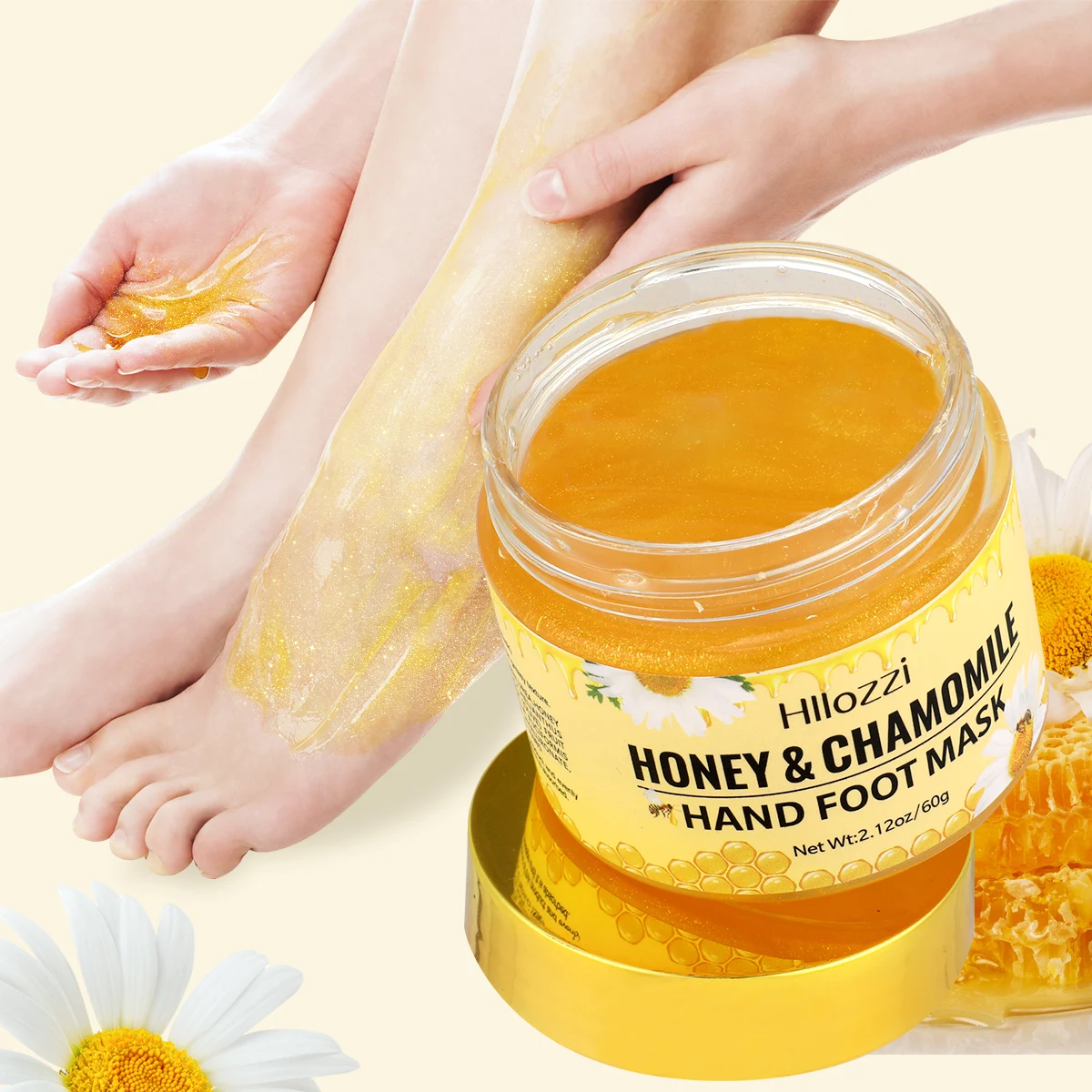 masque pour les pieds et les mains (miel camomille) masque en cire pour les mains et les pieds, lissant la peau, masque pour les mains nettoyant en douceur, éclaircissant la peau des mains