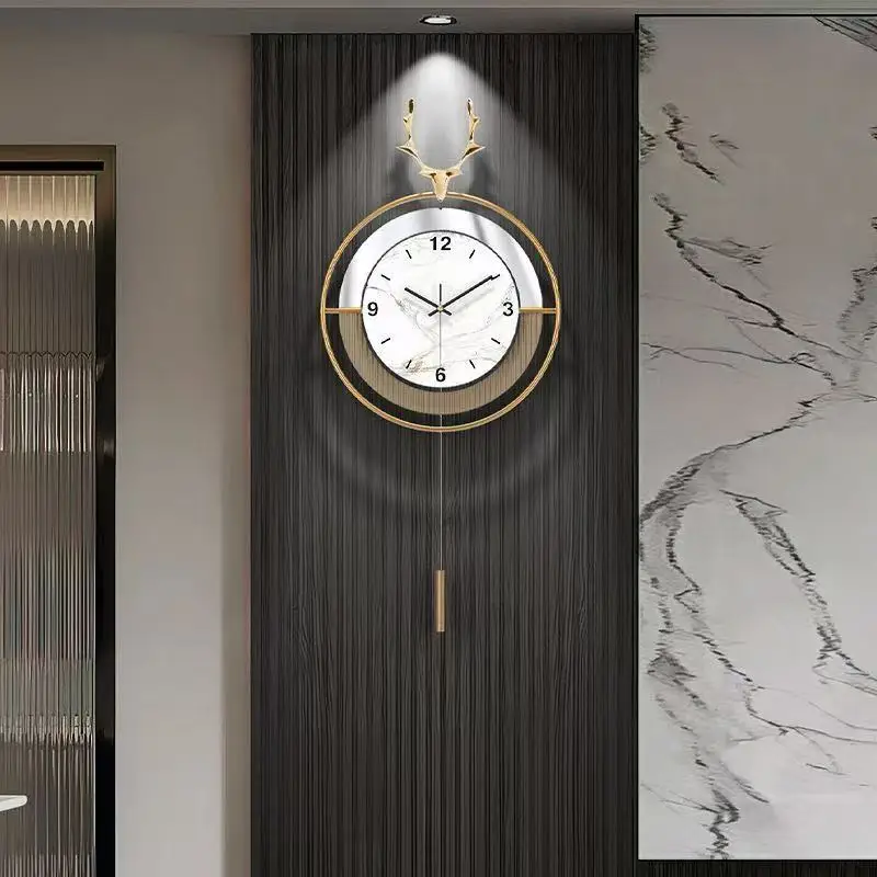 &c 46.5X35 cm Modern Simple Dining Room Background Wall Decoration Wall Clock Living Room Household Porch Hanging Watch