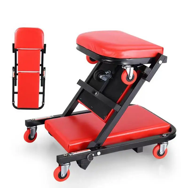 Folding Car Repair Bed 36-inch Auto Maintenance Work Bench Chair Auto Workshop Bench Wheels Roller Car Creeper Seat Roller Seat