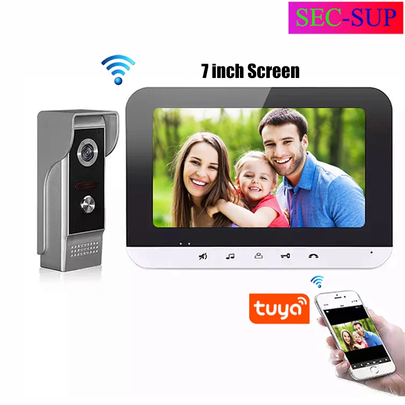 

7 inch Wifi Video Doorphone Tuya APP Connect With Mobile Phones High Definition Image Intercom And Weather Proof Doorbell