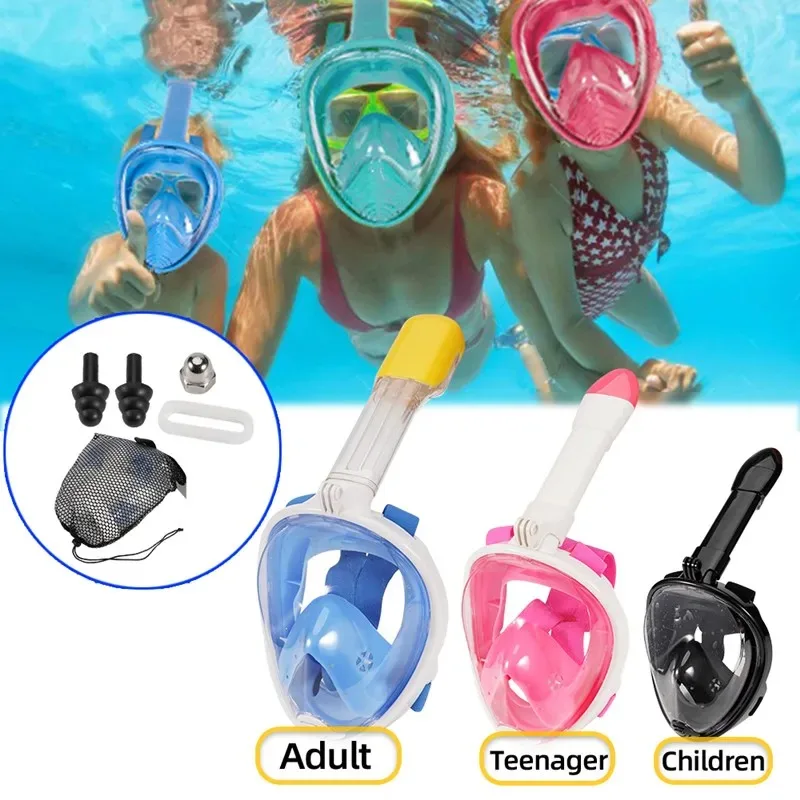 Conjunto de máscara de natación para niños, máscara de respirador para buceo, antivaho, respiración segura para niños y adultos