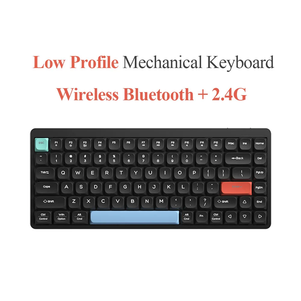 84 Keys Low Profile Keyboard Wireless Mechanical Keyboard Ultrathin Slim Portable Keyboards For Ipad PC Notebook