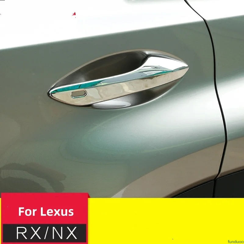 Chrome Car Door Handle Cover Stickers Styling Accessories For Lexus RX NX RX350 RX450h RX200t NX200t NX300 NX300h 2016-2021 view 2