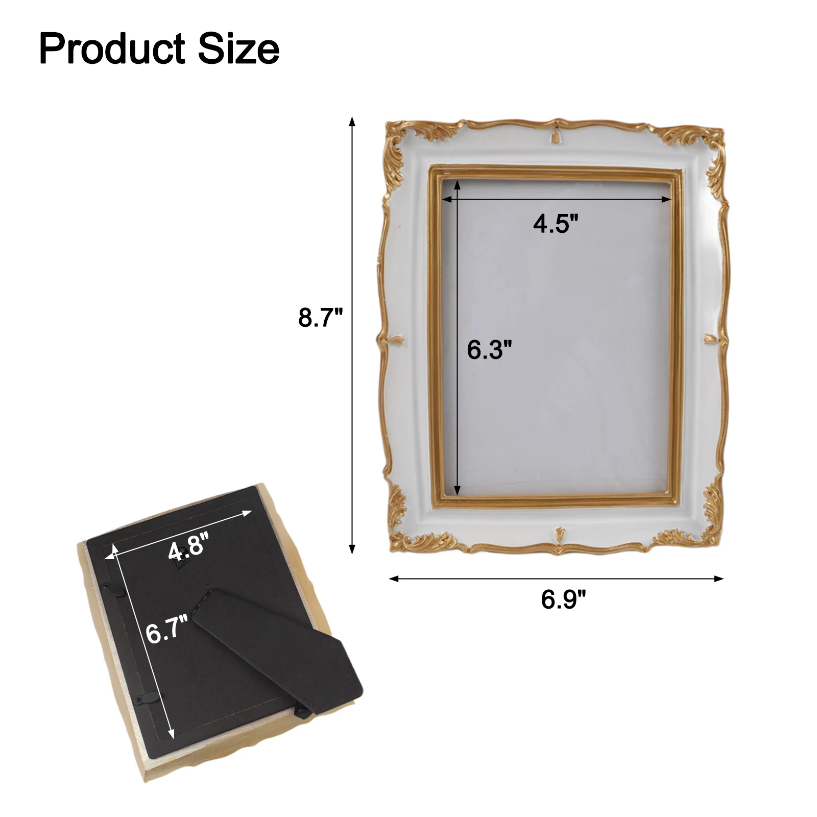 2 Pack Vintage Pink Photo Frames with Gold Trim for Elegant Home Decor 5x7 Resin Picture Frames with Stand and Wall Hook