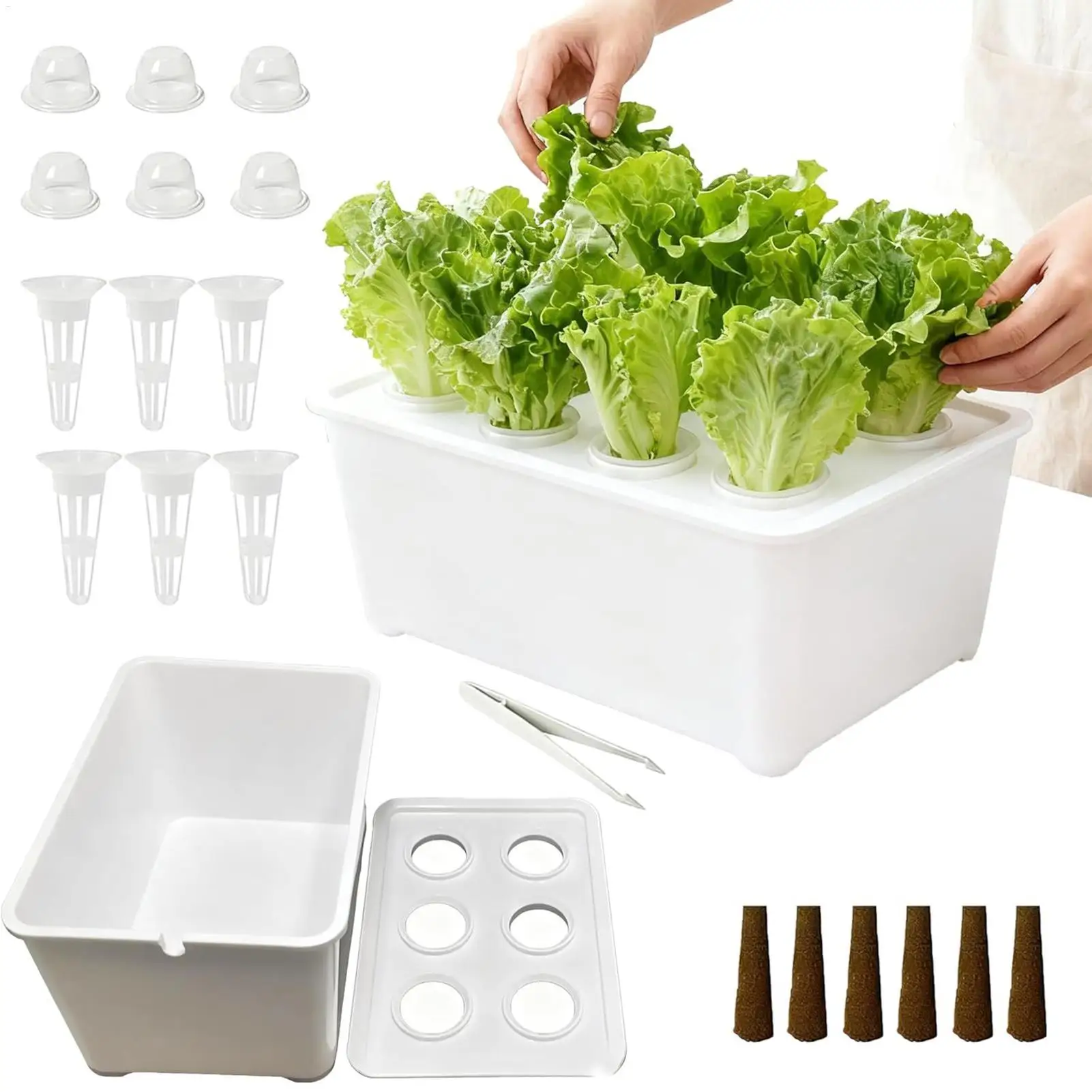 

Hydroponic Planting Box Complete Set Household Gardening Indoor Hydroponics Planting Seedling Kit for Lettuce Flowers Balcony