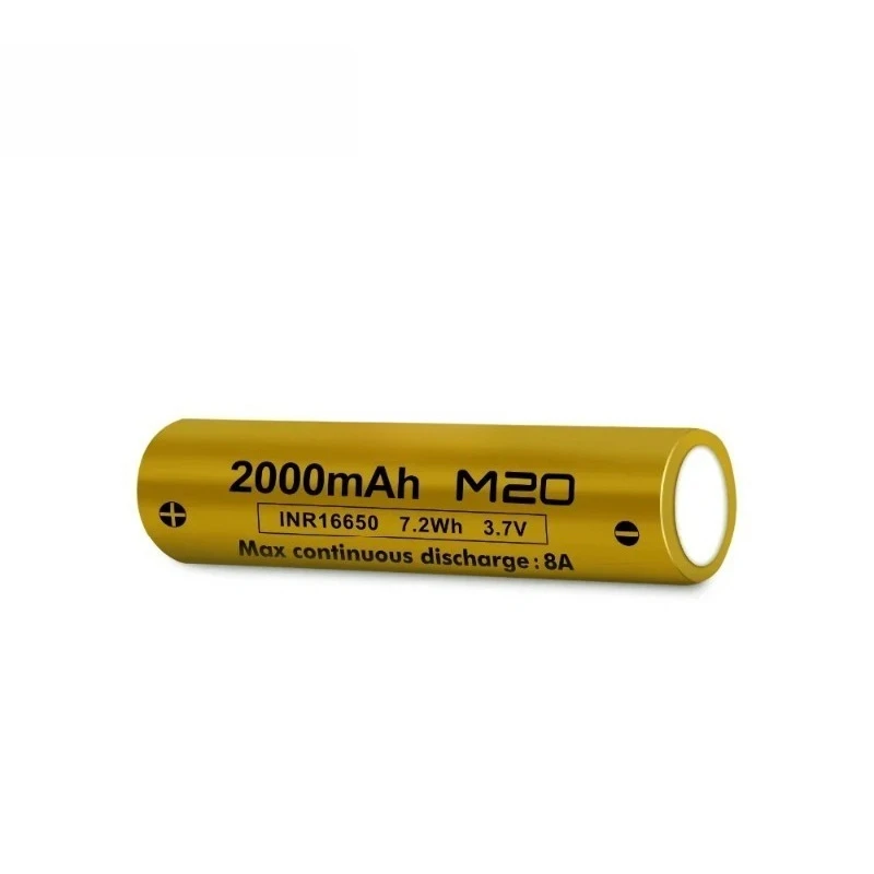 0 Cycles M20 INR16650 2000mAh 3.7V Lithium Ion Batteries for Power Tools Toy Flashlight Speaker Battery 8A High Performance Cell