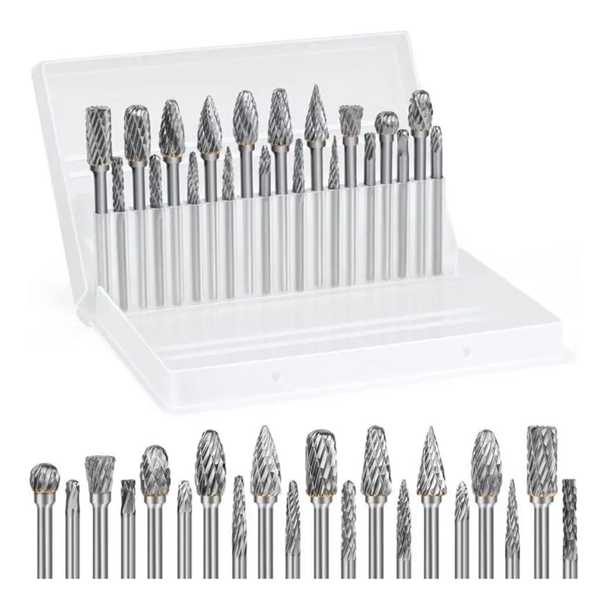 A45I كربيد لدغ مجموعة 1/8 بوصة عرقوب مطحنة القالب أداة دوارة عرموش بت اكسسوارات ل النجارة الحفر نحت النقش