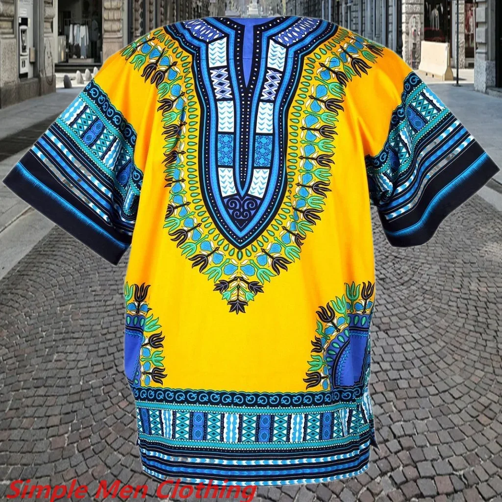 Traditional Summer Clothes Men Fashion Short Sleeve Dashiki African Culture T-shirt Comfortable Heritage Souvenir Oversized Top