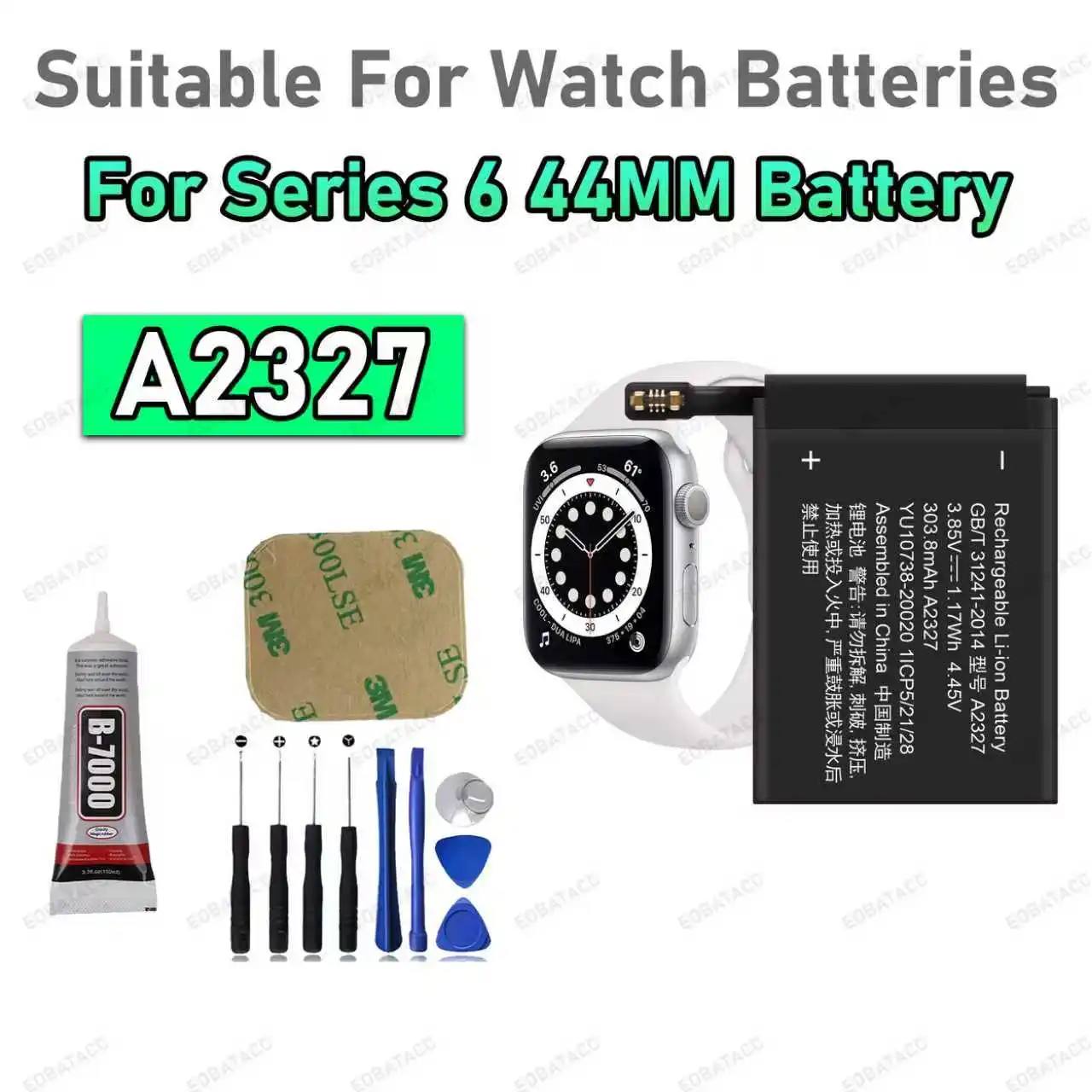 

100% New High Quality A2345 A2327 Battery For Apple Watch Series 6 40mm 44MM Bateries IWatch 6 44mm 40 mm Batteria +Free Tools