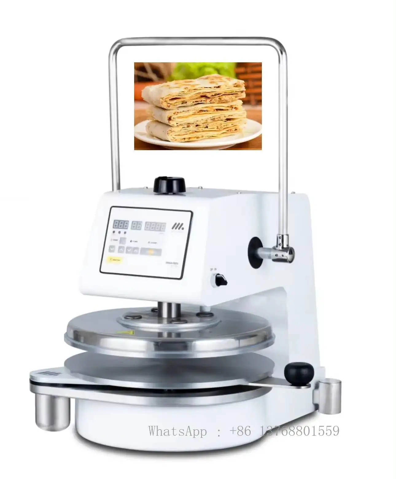 Roti flour tortilla making machine in canada mexico pancake spreader commercial table top dough sheeter