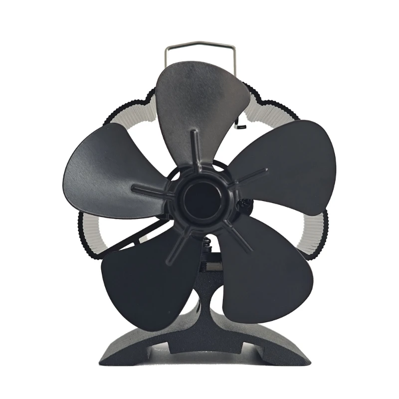 Ventilateur poêle en aluminium à 5 feuilles, mise à niveau des cheminées à chaleur, ventilateur pour cheminées, ventilateur