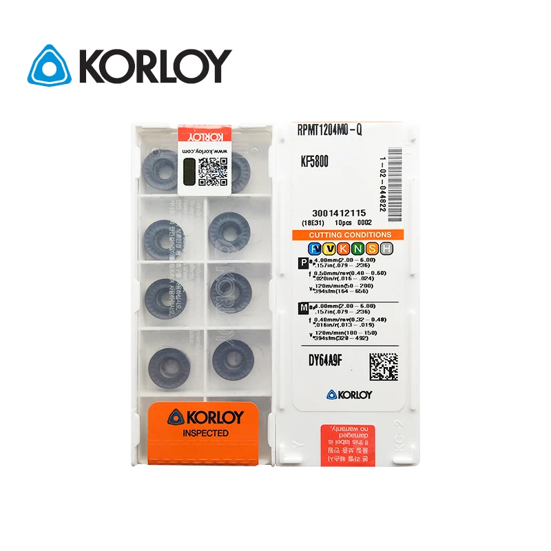 

10 шт. KORLOY 100% оригинальная фрезерная головка KF5800 RPMT1204MO-Q RPMT08T2MOE PC5300 R4 R5 R6 торцевые фрезы фрезерные вставки с ЧПУ