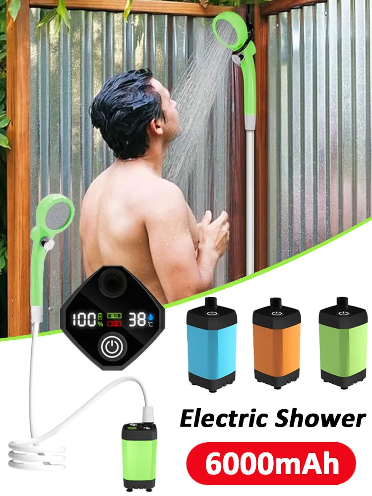 Outdoor Camping Shower Waterproof Rechargeable Portable Electric Shower Pump for Hiking Backpacking Travel Beach Pet Bathing