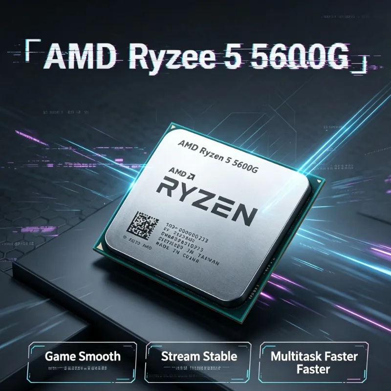 Socket AM4 Desktop CPU AMD Ryzen 5 5600G R5 5600G CPU 3.9GHz 6‑Core 12‑Thread L3 16M 65W For Old Mainboard Upgrade