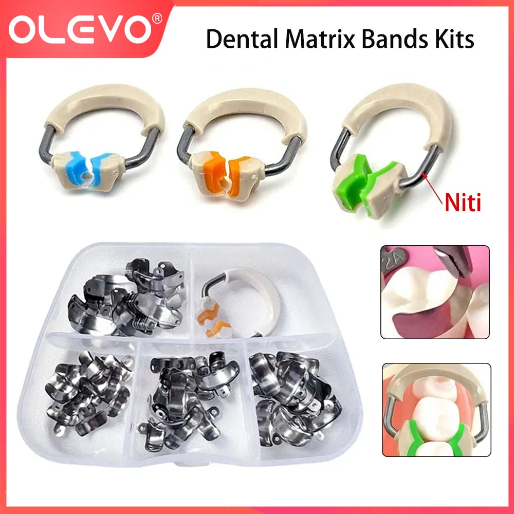 

Dental Matrix Bands Clamp Kit NiTi Clamping Rings Metal Matrices Sectional Contoured Matrix System Dentistry Teeth Restoration