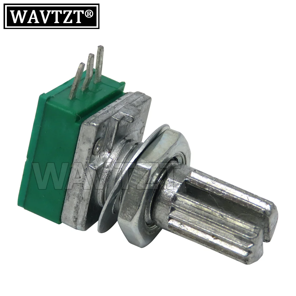 2PCS 3Pin RK097N 5K 10K 20K 50K 100K 500K B5K With A Switch Audio Shaft 15mm Amplifier Sealing Potentiometer