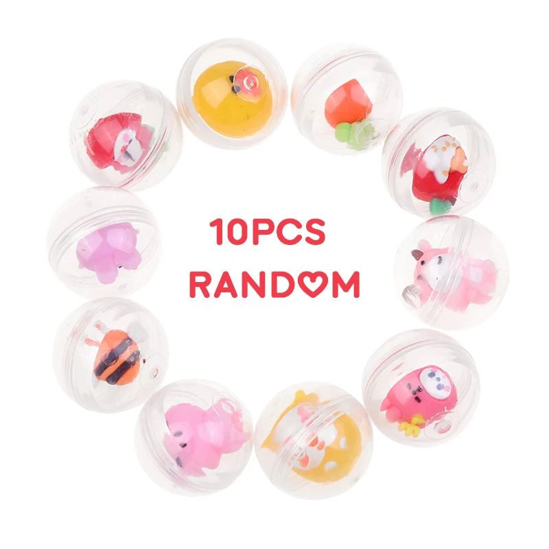 10pcs 32mm Children Mini Little Animal Toys Funny Pet Ball Egg Capsule Toys For Vending Machine