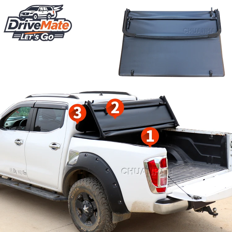 Soft Roll-up Truck Bed Cover Silverado Soft Vinyl Tri Fold Tonneau Cover for 2024 toyota tacoma Gwm Cannon jeep Gladiator