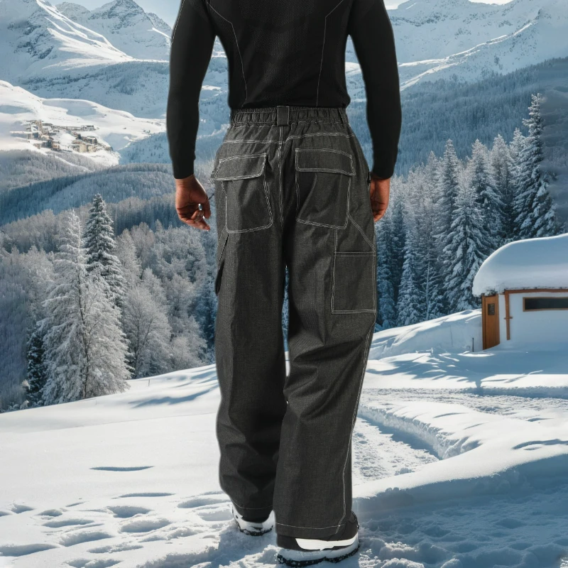 الذكور الإناث على الجليد السراويل النساء رجل دافئ تزلج بانت الرياضة في الهواء الطلق الكبار التزلج السراويل يندبروف مقاوم للماء الملابس المتينة #3